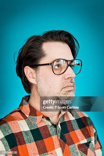 nerdy man in glasses - birmingham michigan stock pictures, royalty-free photos & images