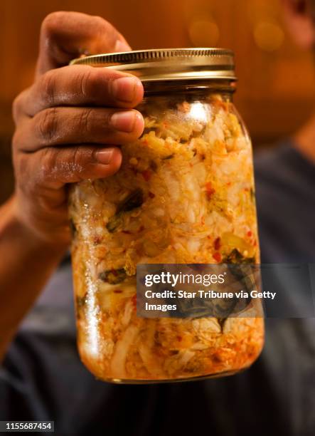 Dbrewster@startribune.com Monday_07/20/09_Stillwater ] A finished jar of kimchi after fermentation for a couple of weeks.