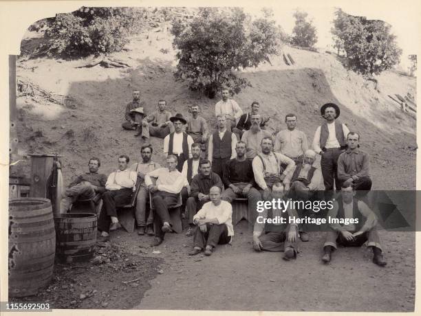 La Grange Mine Crew, California, 1900s. Private Collection. Artist Anonymous.