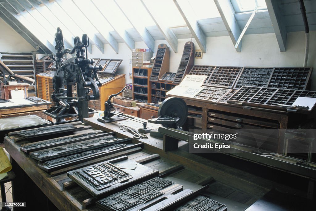 The interior the room for typesetting in Robert Smail's Victorian era ...