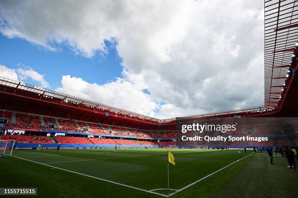 General view inside the stadium prior to the 2019 FIFA Women's World Cup France group B match between Germany and Spain at Stade du Hainaut on June...