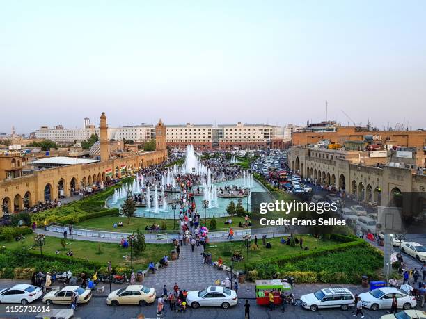 view of central square in erbil, just south of the citadel - erbil stock pictures, royalty-free photos & images