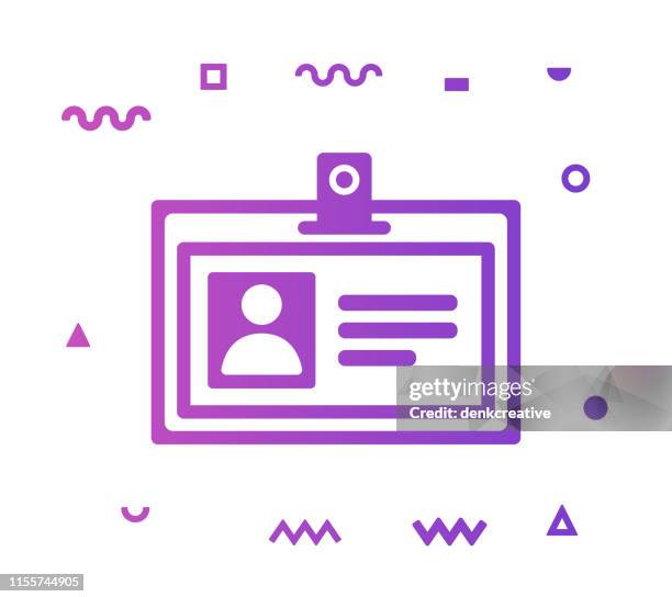 identity line style icon design - employee badge stock illustrations