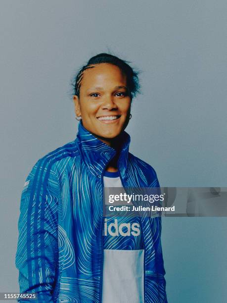 Footballer Wendie Renard is photographed for Self Assignment on February 3, 2017 in Paris, France.