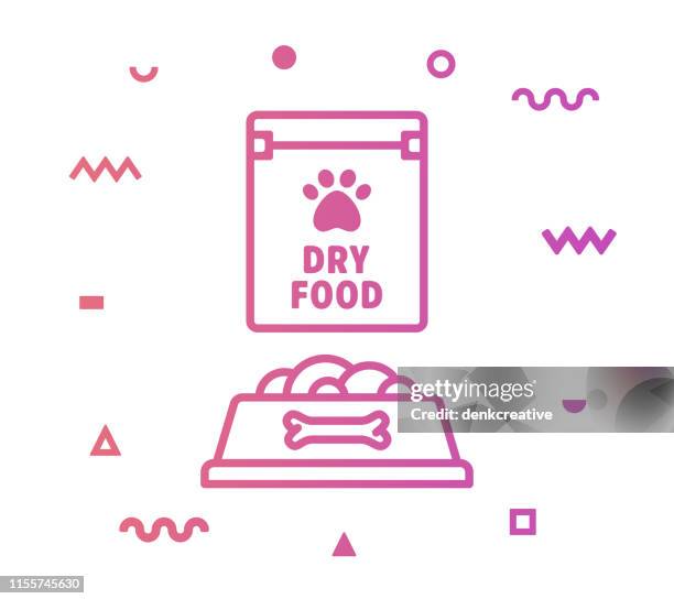 pet food line style icon design - pet food stock illustrations