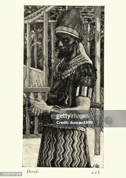 king herod - james tissot stock illustrations