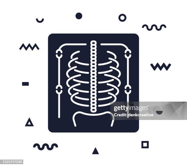 x-ray line style icon design - data operations stock illustrations