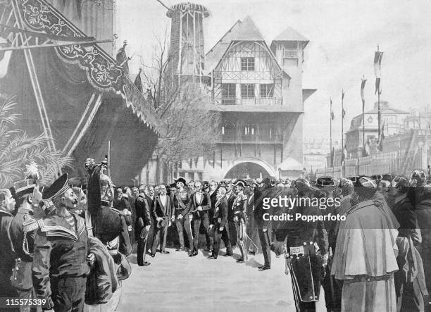 The Olympic Games were held during the Great Exposition in Paris, 1900. This image shows the President of the French Republic, Emile Loubet , being...