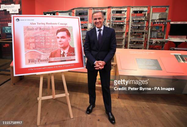 Governor of the Bank of England, Mark Carney, during the announcement that Second World War code-breaker Alan Turing has been selected to feature on...