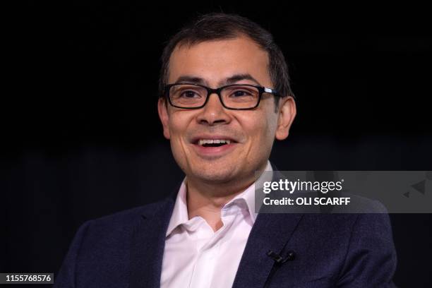 British artificial intelligence scientist and entrepreneur Demis Hassabis attends at a press conference announcing the concept design for the new...