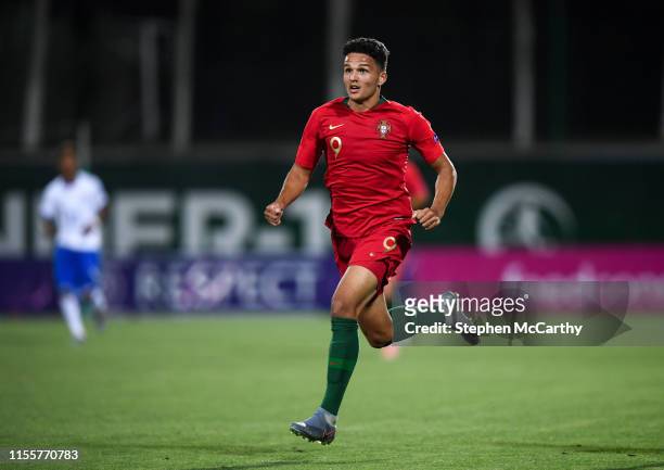 July 2019; Gonçalo Ramos of Portugal during the 2019 UEFA European U19 Championships group A match between Italy and Portugal at Banants Stadium in...