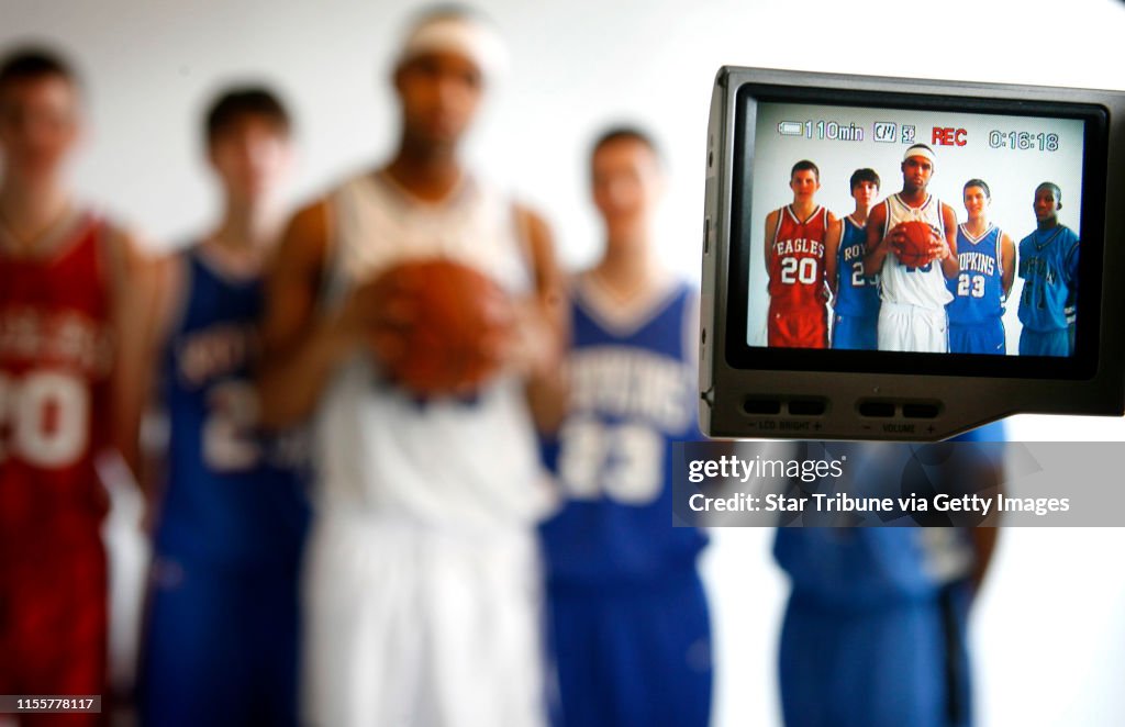 JERRY HOLT jgholt@startribune.com 3/19/2006----2006 All-Metro Boys first team left to right Ryan Wittman Eden Prairie, Matt Janning Watertown-Mayer, Bryce Webster (player of the Year) St. Thomas Academy, Blake Hoffarber Hopkins, and Kwadzo Ahelegbe Tartan