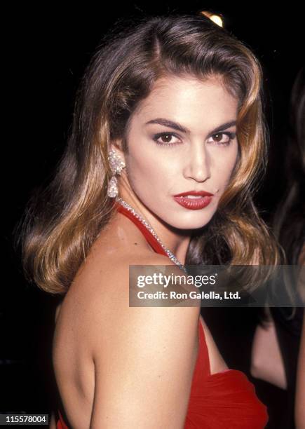 Model Cindy Crawford attends the Second Annual Revlon's Unforgettable Women Contest - Winner Annoucement on August 2, 1990 at the Metropolitan Museum...