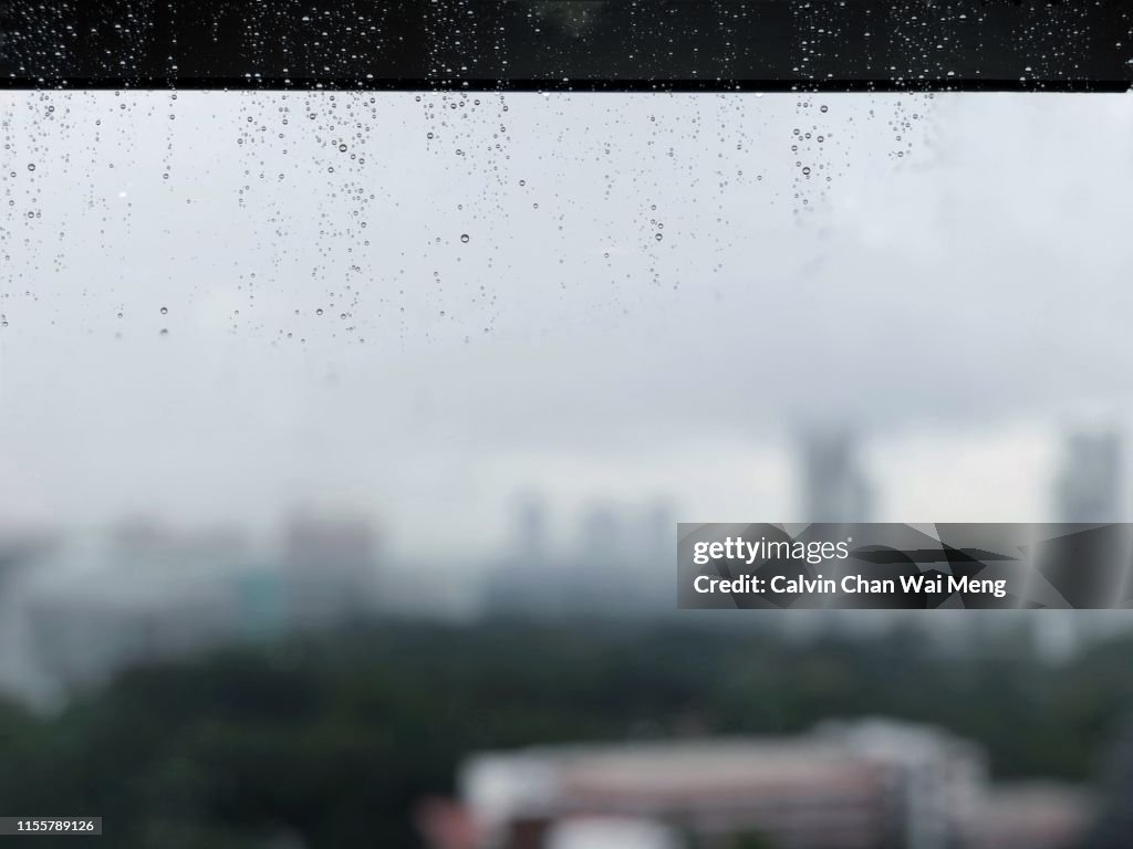 Wet, rainy and overcast day