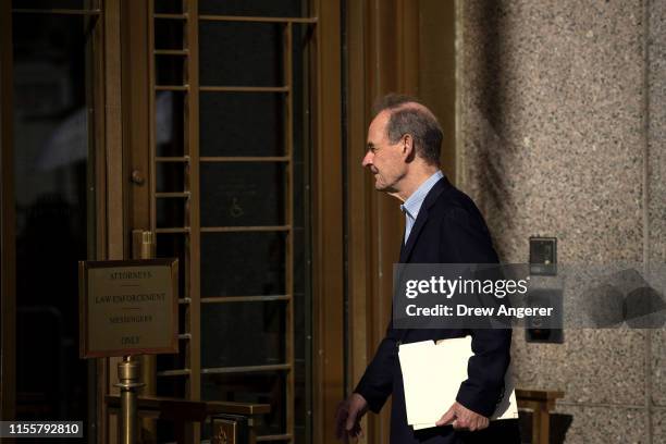 Attorney David Boies, representing several alleged victims of Jeffrey Epstein, arrives at federal court for a bail hearing for Jeffrey Epstein, July...