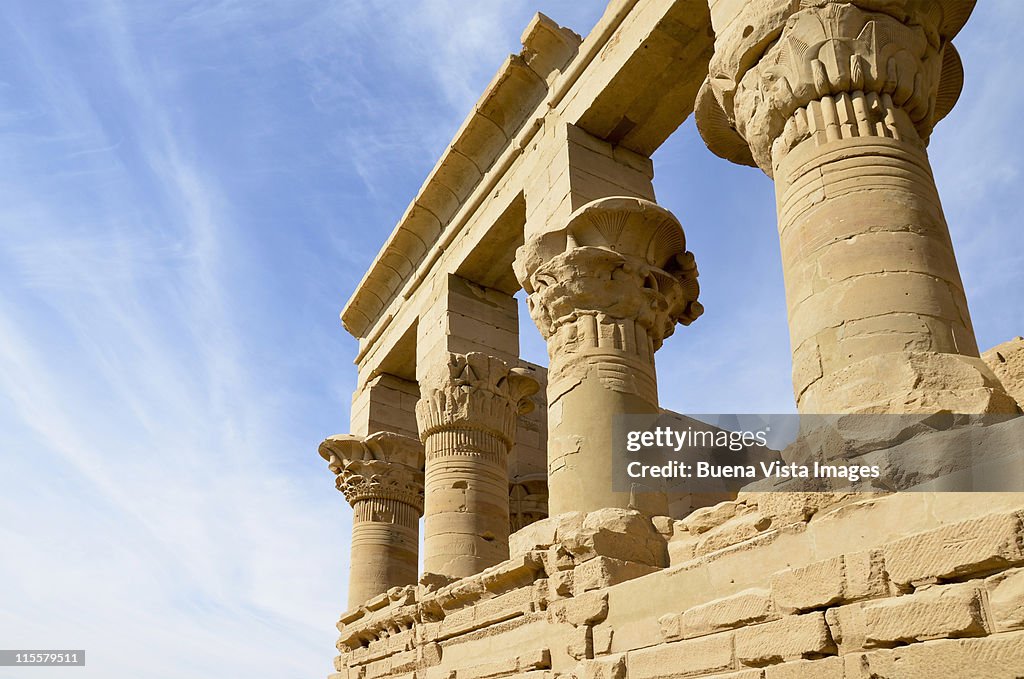 Low angle view of Egyptian columns