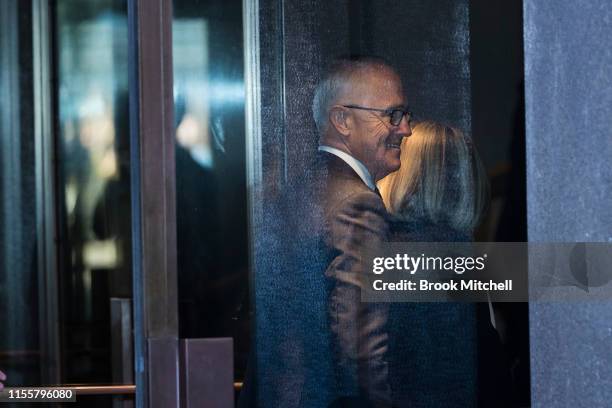 Former PM Malcolm Turnbull arrives at the Sydney Opera House on June 14, 2019 in Sydney, Australia. Robert James Lee Hawke AC, also known as Bob...