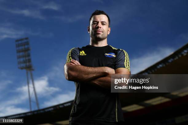 James Marshall poses during a Hurricanes Super Rugby captain's run at Westpac Stadium on June 14, 2019 in Wellington, New Zealand.