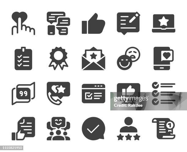 testimonial - icons - customer satisfaction stock illustrations