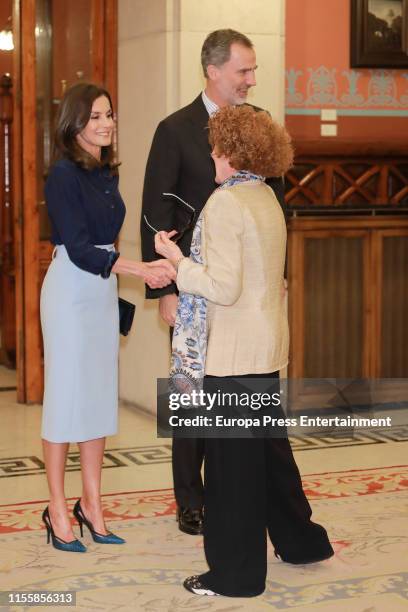 King Felipe of Spain and Queen Letizia of Spain attend the Presidency of the Plenary of the Spanish Royal Academy of Language 'RAE' on June 13, 2019...