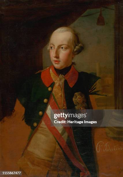 Portrait of Emperor Joseph II , 1769. Found in the Collection of Slovak National Gallery, Bratislava. Artist Batoni, Pompeo Girolamo .