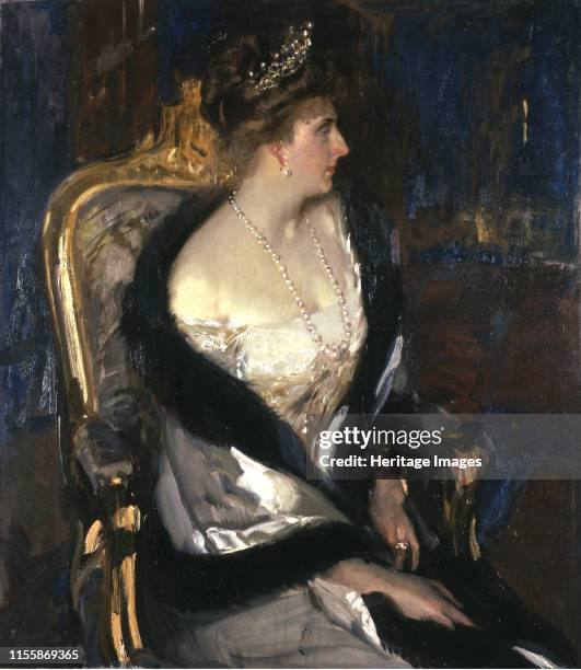 Queen Victoria Eugenie of Spain , 1911. Found in the Collection of The Hispanic Society of America, New York. Artist Sorolla y Bastida, Joaquín .