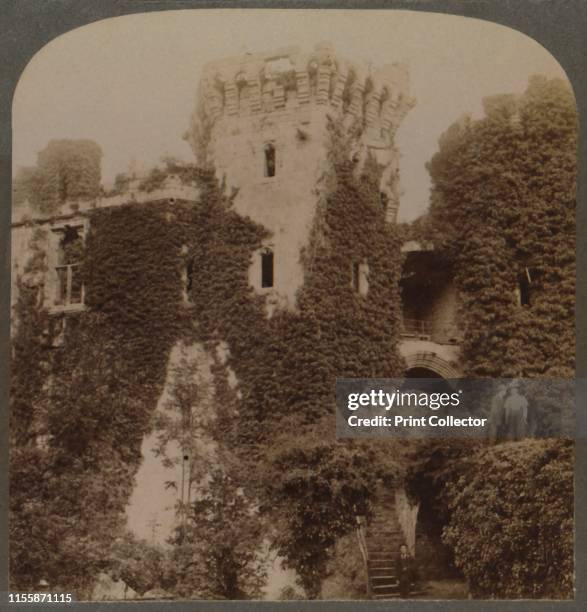 The ivy-clad Towers of Raglan Castle, the last Stronghold of Charles I, Monmouthshire, England', circa 1910. From ".", by . [Underwood & Underwood,...