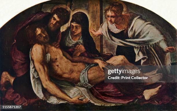 The Deposition' . The body of Christ is taken down from the cross. Painting in the Pinacoteca di Brera, Milan, Italy. From "The Connoisseur", Volume...