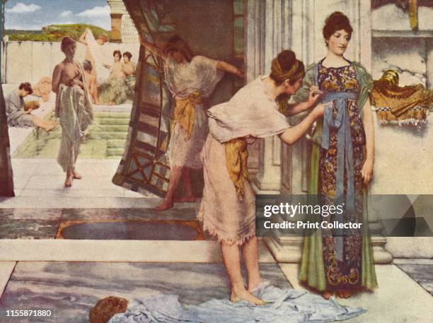 The Frigidarium', 1890. Scene in Roman baths. From "Modern Art Monographs". Artist Sir Lawrence Alma-Tadema.