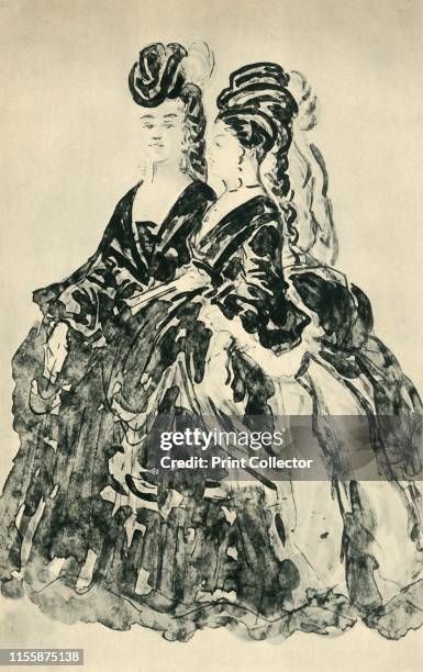 Deux Lorettes', mid-late 19th century, . 'Lorette' was a term for a female sex worker. The name derives from the Notre-Dame-de-Lorette area of Paris...