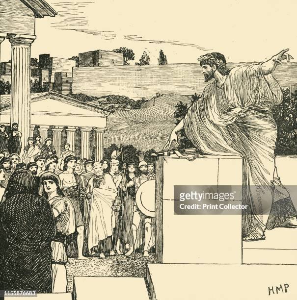 An Oration of Demosthenes', 1890. Demosthenes , Greek statesman and orator, worked as a professional speech-writer and lawyer. His orations provide...