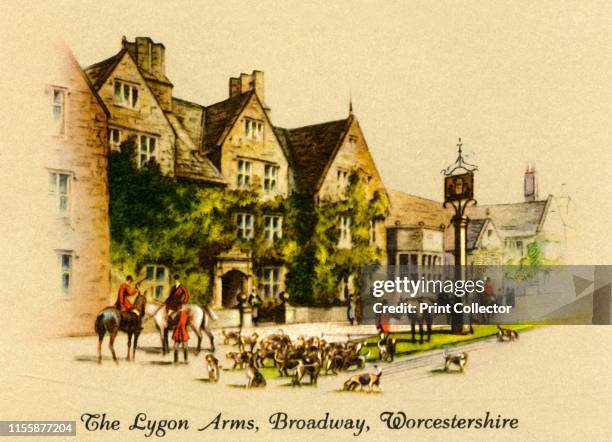 The Lygon Arms, Broadway, Worcestershire', 1936. Lygon Arms Hotel, 17th-century coaching in dating to 14th century, Grade II listed. Played a role in...