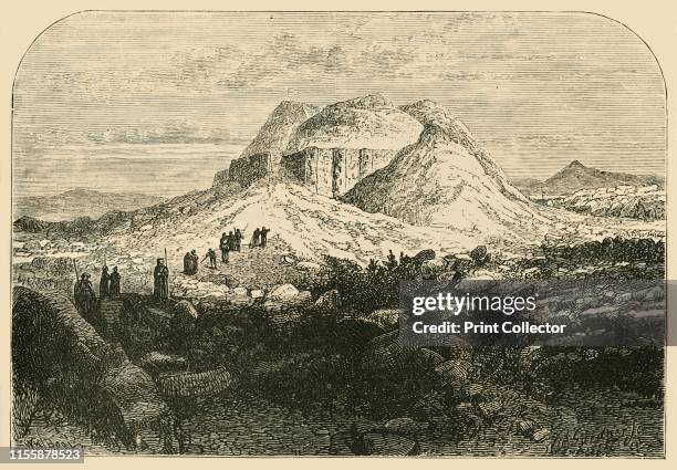 Ancient Ruins at Mugher', 1890. Ruins of the Qasr Al Muwaqqar, Umayyad desert palace in Al-Muwaqqar district, Amman, Jordan. The Umayyad Dynasty were...