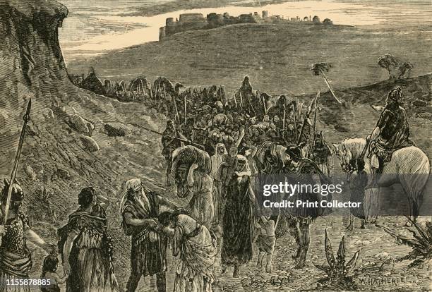 Israelites Going Into Capitvity', 1890. The Israelite people were sent into exile for worshiping false gods, wher Assyrian armies took thousands into...