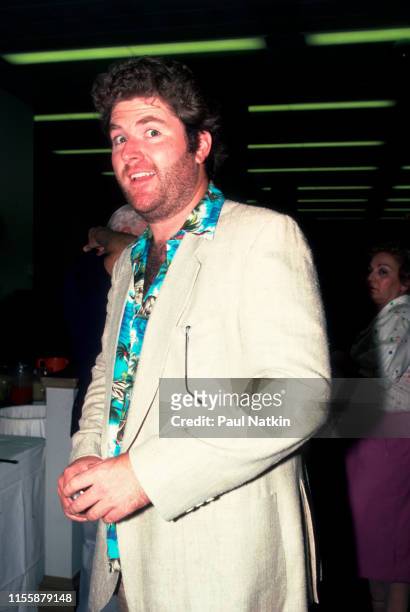 Portrait of American Michael Talbott, of the tv show 'Miami Vice,' during an appearance at Marshall Fields department store, Chicago, Illinois,...