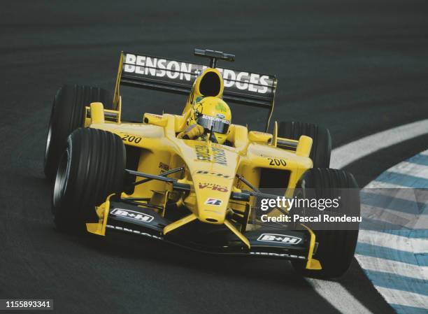 Ralph Firman of Ireland drives the Benson and Hedges Jordan Grand Prix Jordan EJ13 Ford V10 during practice for the Brazilian Grand Prix on 5th April...