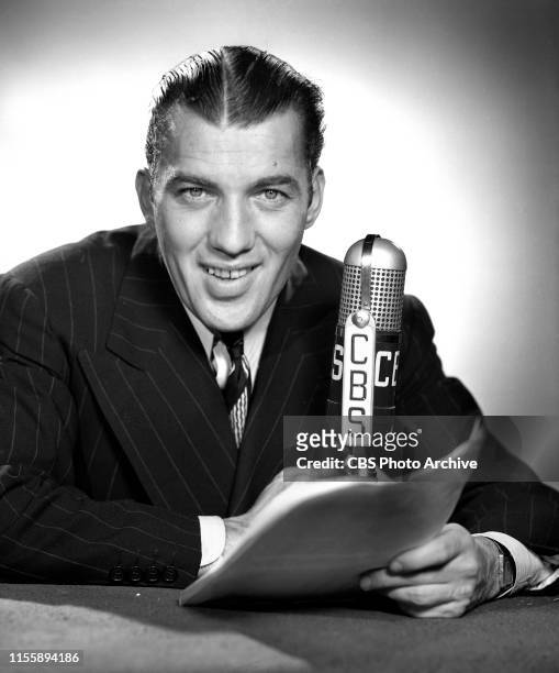 Performers on the CBS Radio music themed program, Silver Theater Summer Show. Pictured is Ed Sullivan . April 10, 1941.