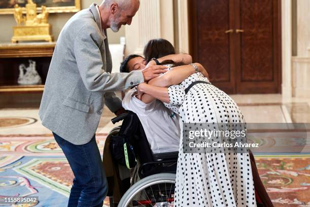 Queen Letizia of Spain attends several audiences at Zarzuela Palace on June 14, 2019 in Madrid, Spain.