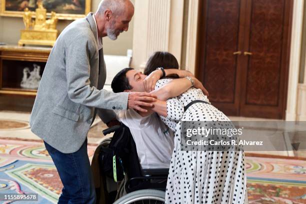 Queen Letizia of Spain attends several audiences at Zarzuela Palace on June 14, 2019 in Madrid, Spain.