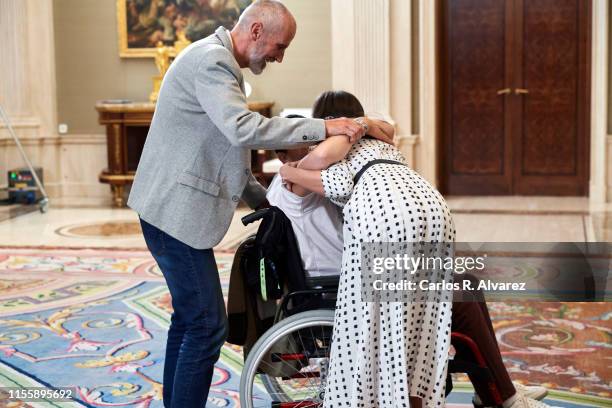 Queen Letizia of Spain attends several audiences at Zarzuela Palace on June 14, 2019 in Madrid, Spain.