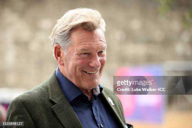 English former footballer and manager Glenn Hoddle talks to the media during his visit to the Southampton fanzone during the ICC Cricket World Cup...