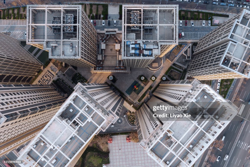 Aerial view of residential building