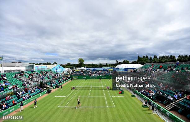 General view of the game between Kristina Mladenovic of France and Donna Vekic of Croatia during day five of the Nature Valley Open at Nottingham...