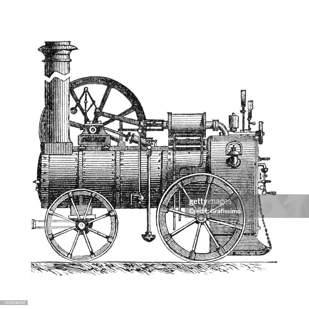 Ilustração locomotiva antiga 1888