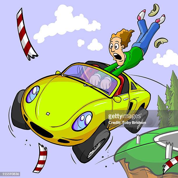 ilustraciones, imágenes clip art, dibujos animados e iconos de stock de fast car - runaway vehicle