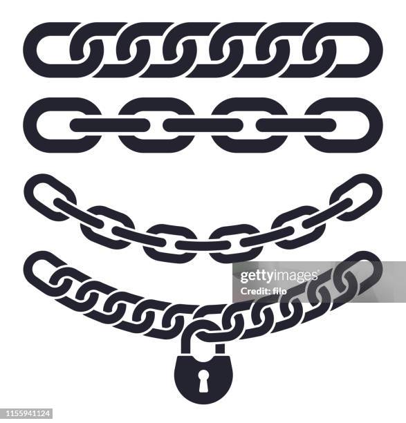 chain links - link chain part stock illustrations