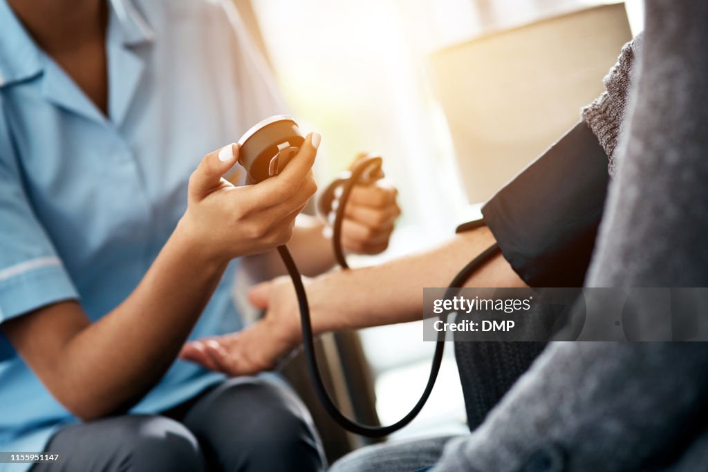 First we'll take a blood pressure reading