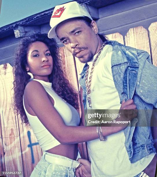 Los Angeles Darlene Ortiz and Ice-t poses for a portrait circa 1991 in Los Angeles, California