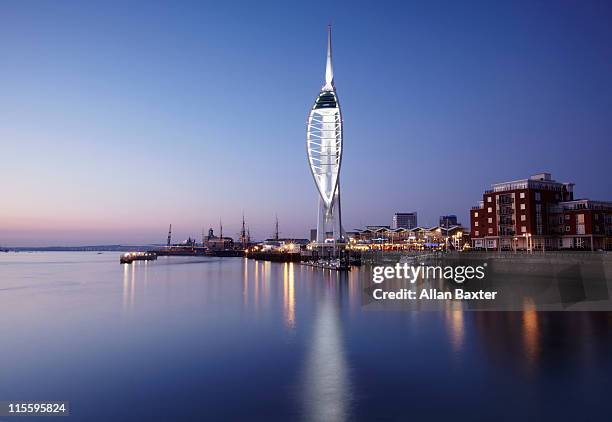 spinnaker tower, the centerpiece of portsmouth. - portsmouth hampshire stock-fotos und bilder