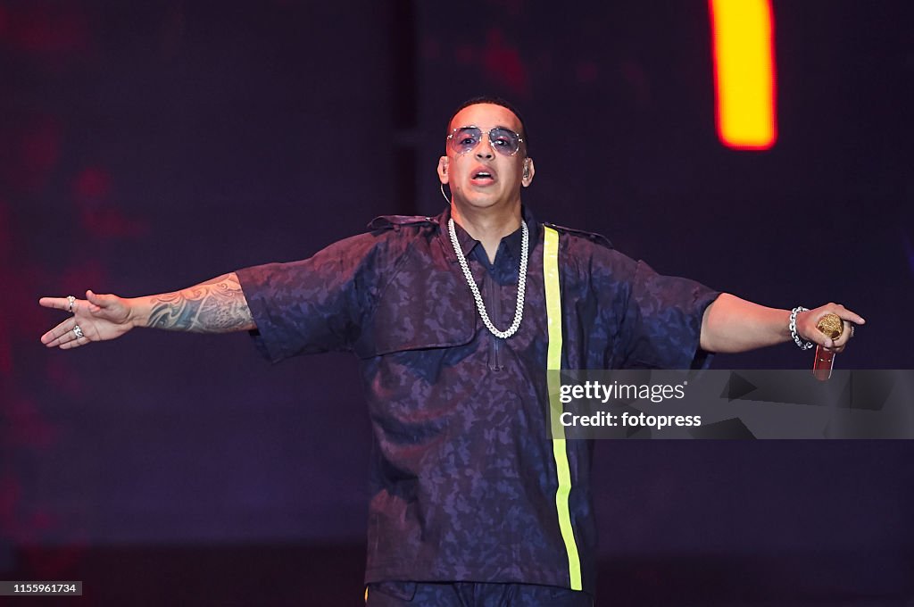 Daddy Concert Daddy Yankee performs on stage at Polideportivo San Pablo on June 14 ...